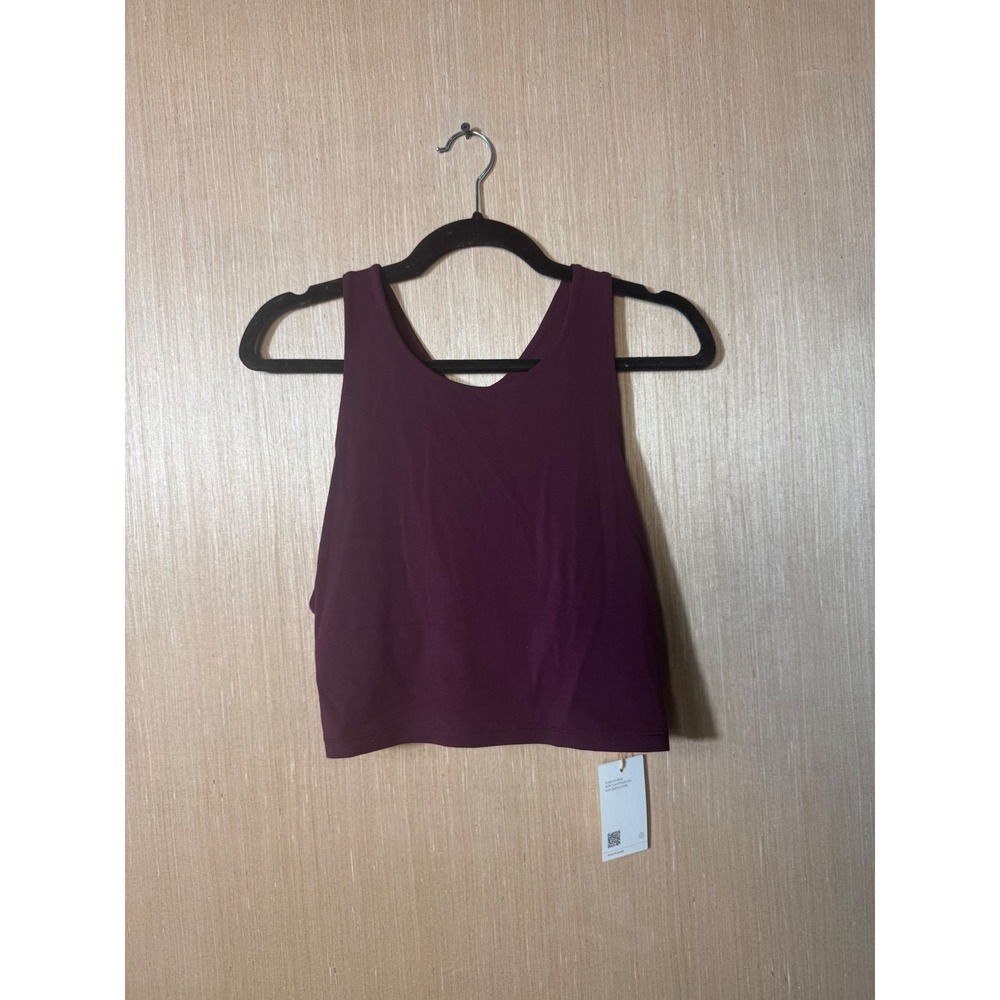 Quince Womens XL Burgundy Cropped Tank Top Athletic Athleisure